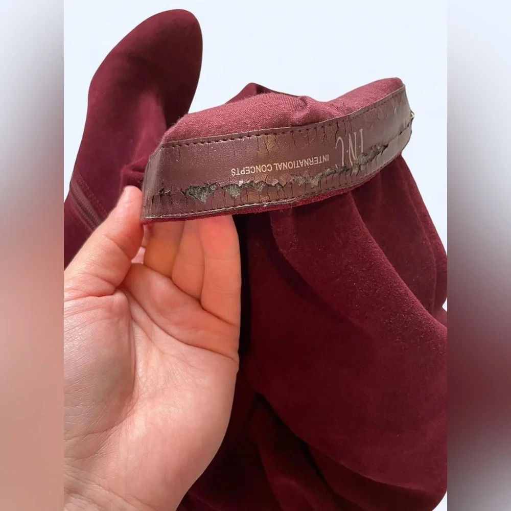INC International Concepts Women's Maroon Suede Dress Boots size 6‎